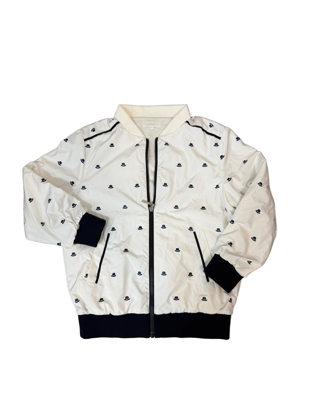 Nicholas & Bears Kids Bomber Jacket Windbreaker Like New Size 6Y 6 White Mesh